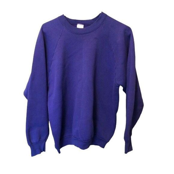 Vtg Purple Sweatshirt Fruit Of The Loom Crew Neck Ladies Size XL Made In USA - Picture 1 of 8